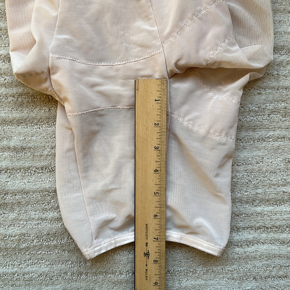 Flexees High Waist Firm Control Shapewear Booty Lifter Thigh Slimmer Nude Medium - Picture 14 of 15